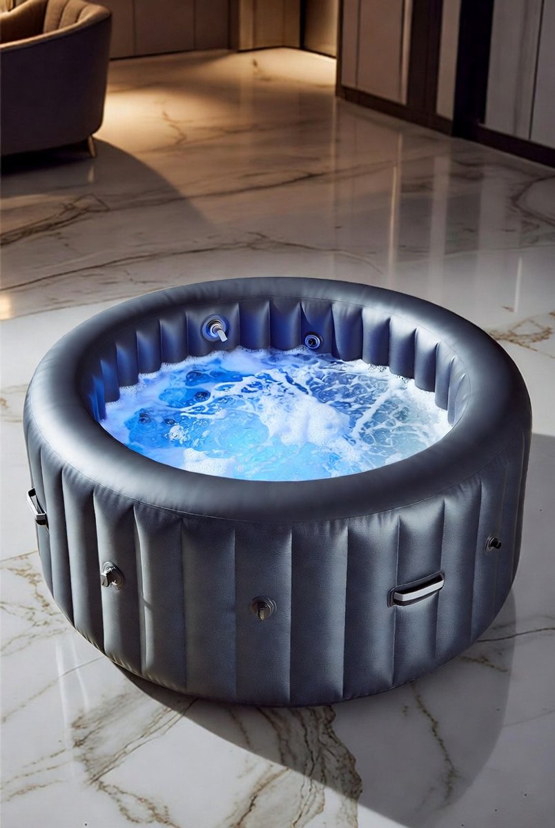 Luxe Opblaasbare Jacuzzi Spa 2–3 Personen Ø183 cm – Outdoor Bubbelbad met 40°C Verwarming, LED Verlichting, 150 Massage Jets, Filter & Isolatiecover – Medahomestore