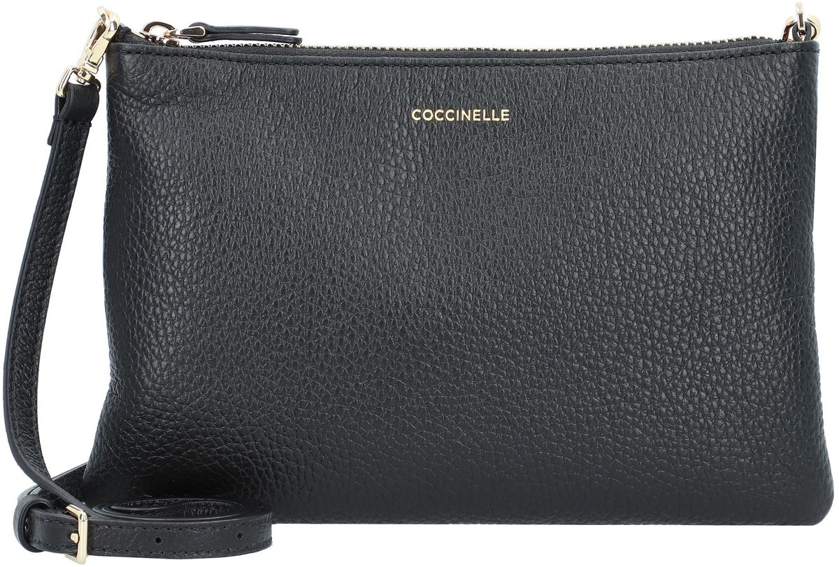 COCCINELLE Leren Schoudertas Best Crossbody Bag Noir Zwart