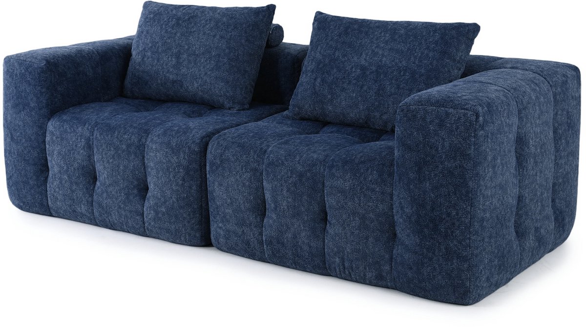 HomeMiYN Modulair Compress Sofa – Linker Module Bank – Donkerblauwe Schuim Bank – Combineerbare 1-Zits Sofa Module – Modern Ruimtebesparend Design