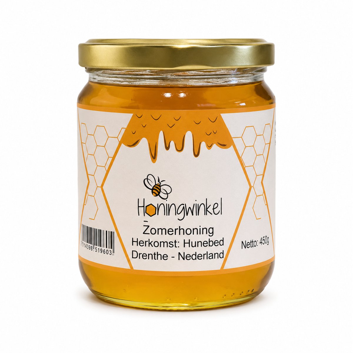 Zomerhoning 450g Nederland Honingwinkel (vloeibaar)