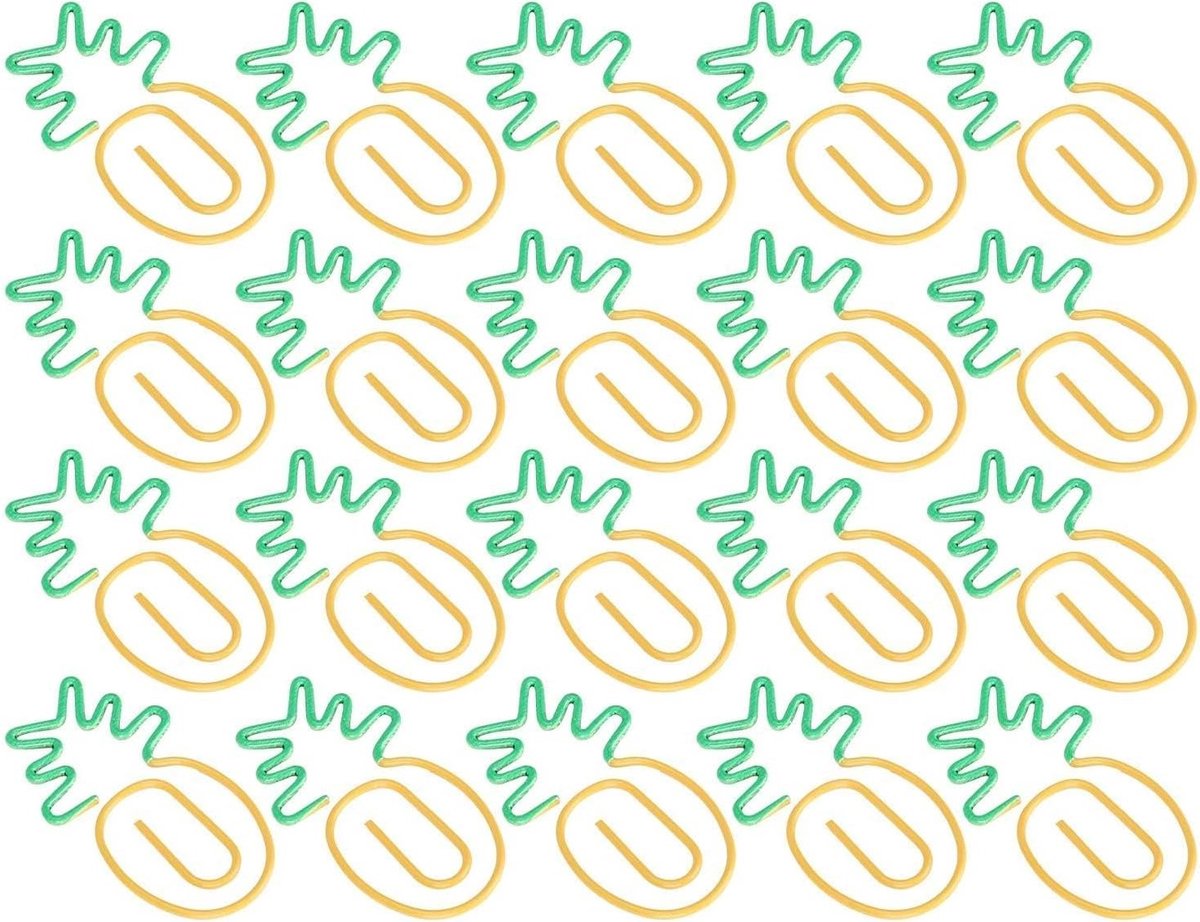 Pineapple Vormen Paperclips - 20 Stuks Metalen Klemmen voor Documentorganisatie, Kantoor en Schoolgebruik