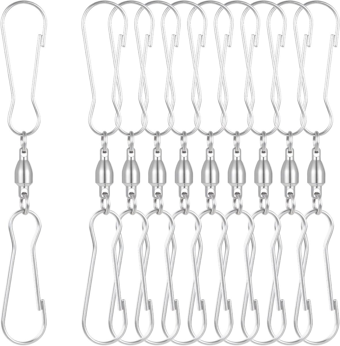 10 Stuks Draaihaak Clips voor Windspinner, Spiralen en Decoratieve Tails voor Tuin en Feestjes