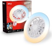 BRILONER Pafo - Plafondventilator met verlichting - LED plafondlamp met ventilator - dimbaar - 5 snelheden - ventilatorlamp zomer- en wintermodus - CCT - Ø38 cm - wit