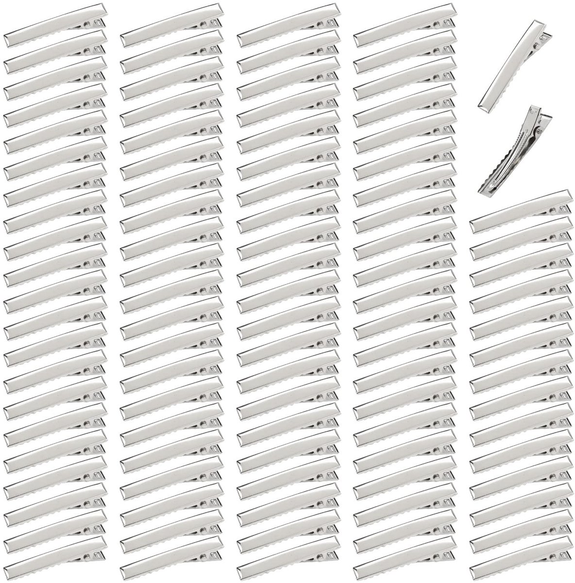 Dailygoods - Set van 100 Kleine Zilveren Krokodilklemmen - Haaraccessoires voor Creatieve Stijlen