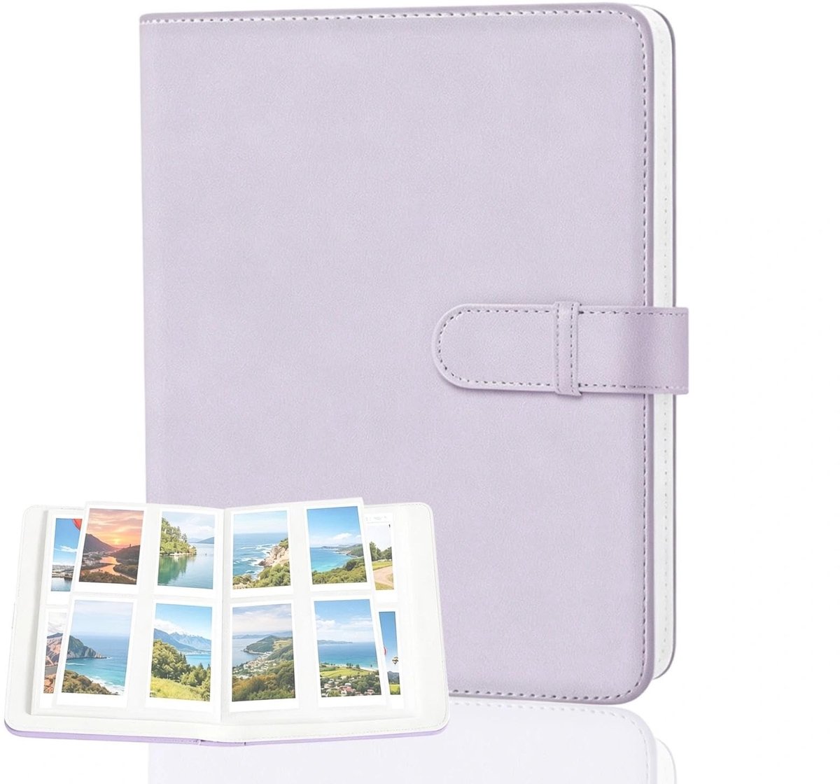 Dailygoods - Klein Fotoalbum, Fotokaartenalbum met 256 Vakken - Paars Mini-Filmalbum voor Foto's