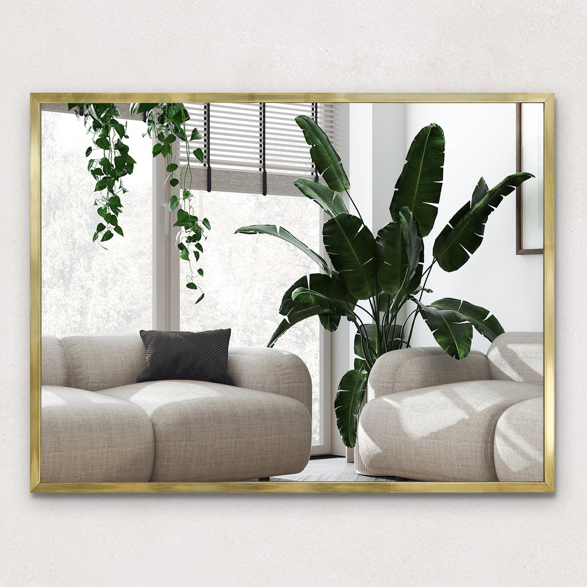 Wallfluent Grote Wandspiegel - Woonkamer Spiegel - Moderne Decoratieve Spiegel - 80x60 cm