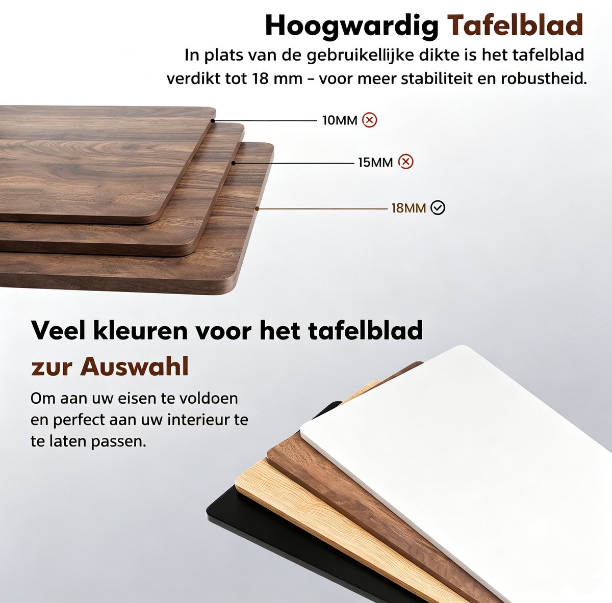 HOMAVO Elektrisch Zit-Sta bureau 80 x 180 cm - In Hoogte Verstelbaar - Geheugenfunctie - Antibotsingssysteem - USB-A/USB-C – Houtkleur thumbnail 6