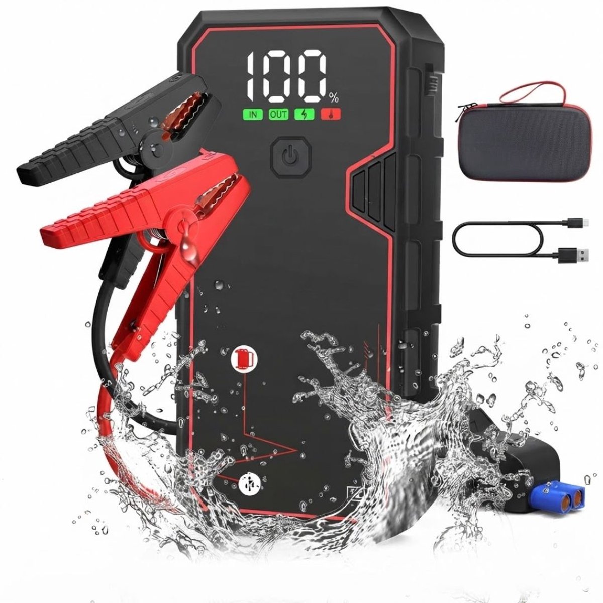 SP® Jumpstarter - Jumpstarter voor Auto - Startbooster - Zwart - 14cm x 25cm x 10cm