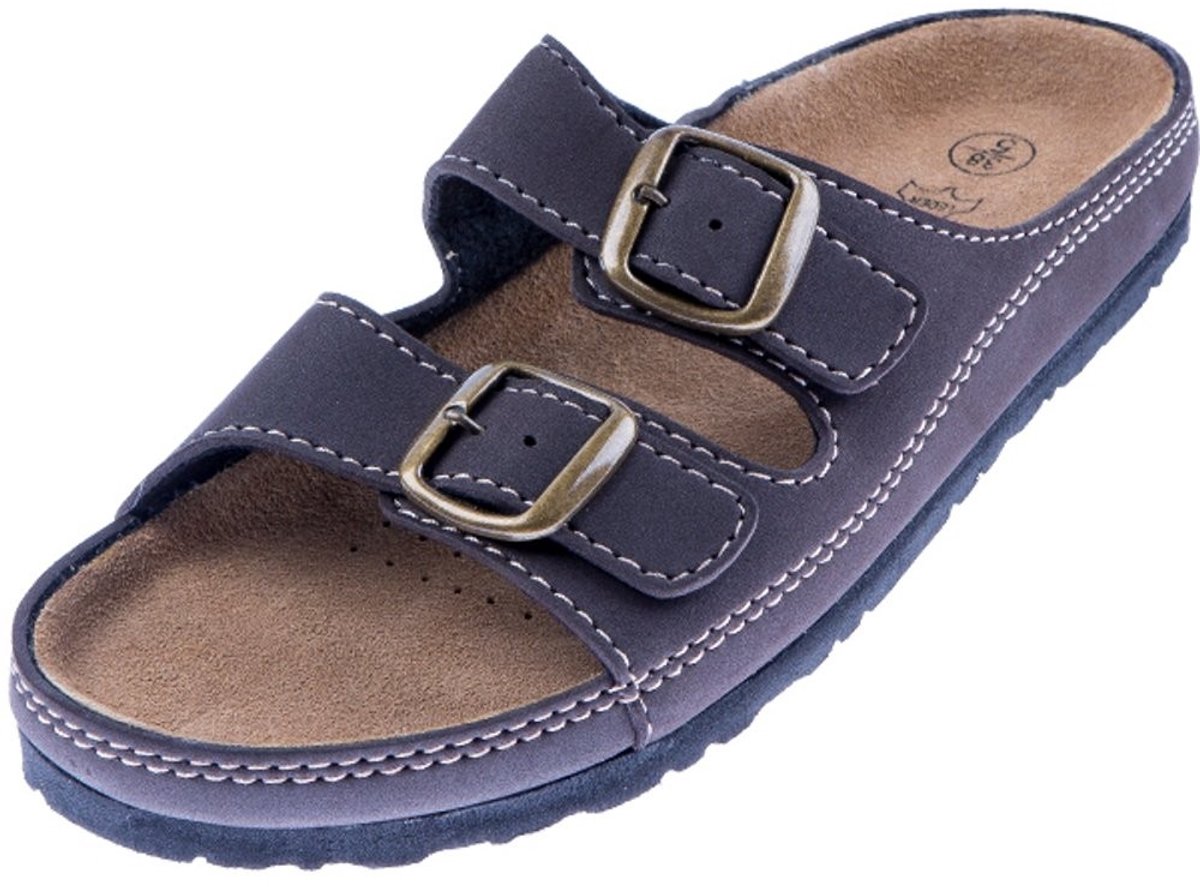 Solidchoice - Lederen Kaneelslippers voor Volwassenen