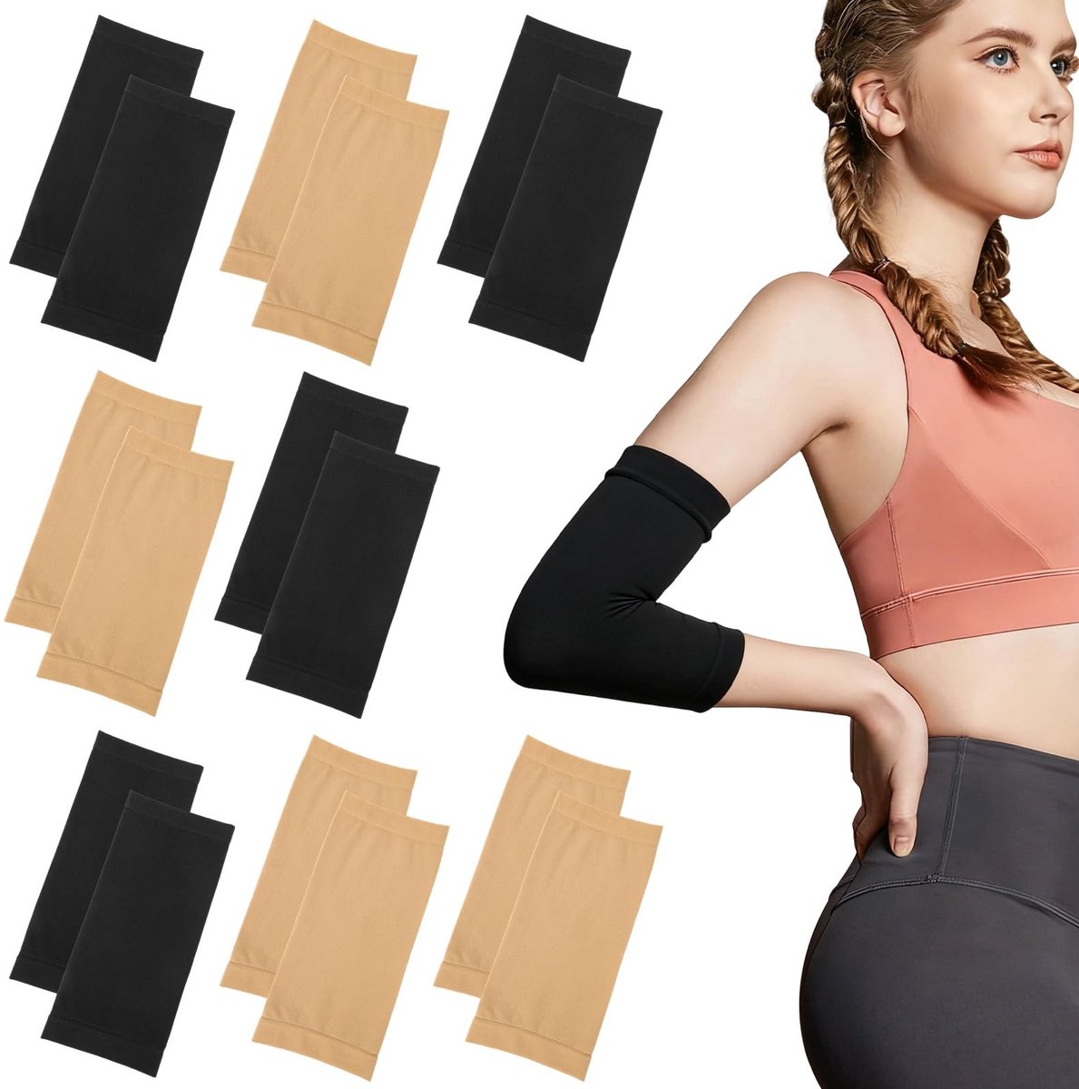 Solidchoice - 8 paar antislip tattoo-afdekkingen - Armsleeves voor dames en heren