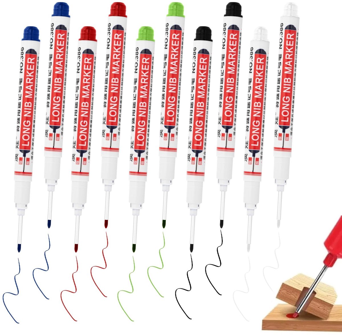 Solidchoice - Set van 10 Markeerstiften voor Boringen - 5 Kleuren voor Nauwkeurige Markeringen