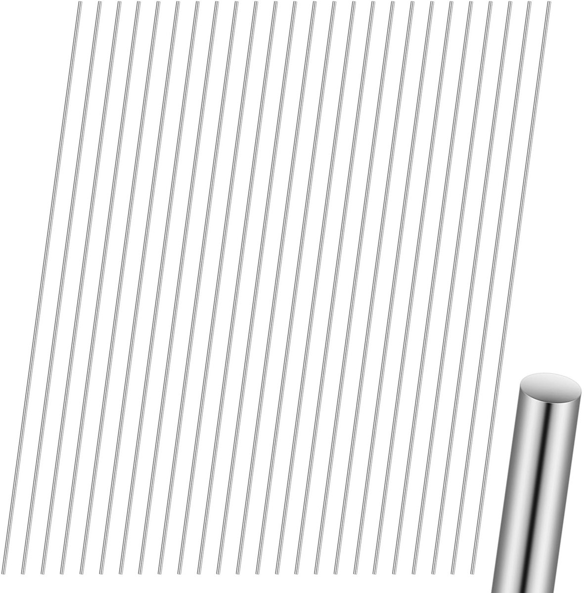 Solidchoice - 25 Stuks Ronde Staven 2 x 300mm - Ideaal voor DIY Projecten