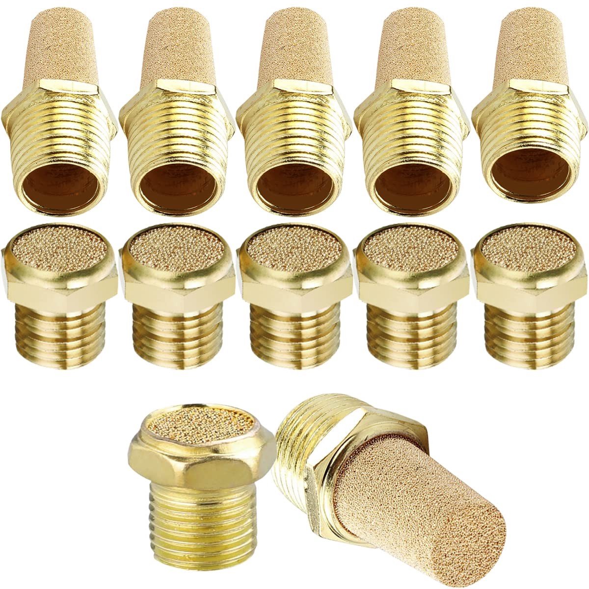 Solidchoice - Set van 12 Pneumatische Mufflers met Male Thread