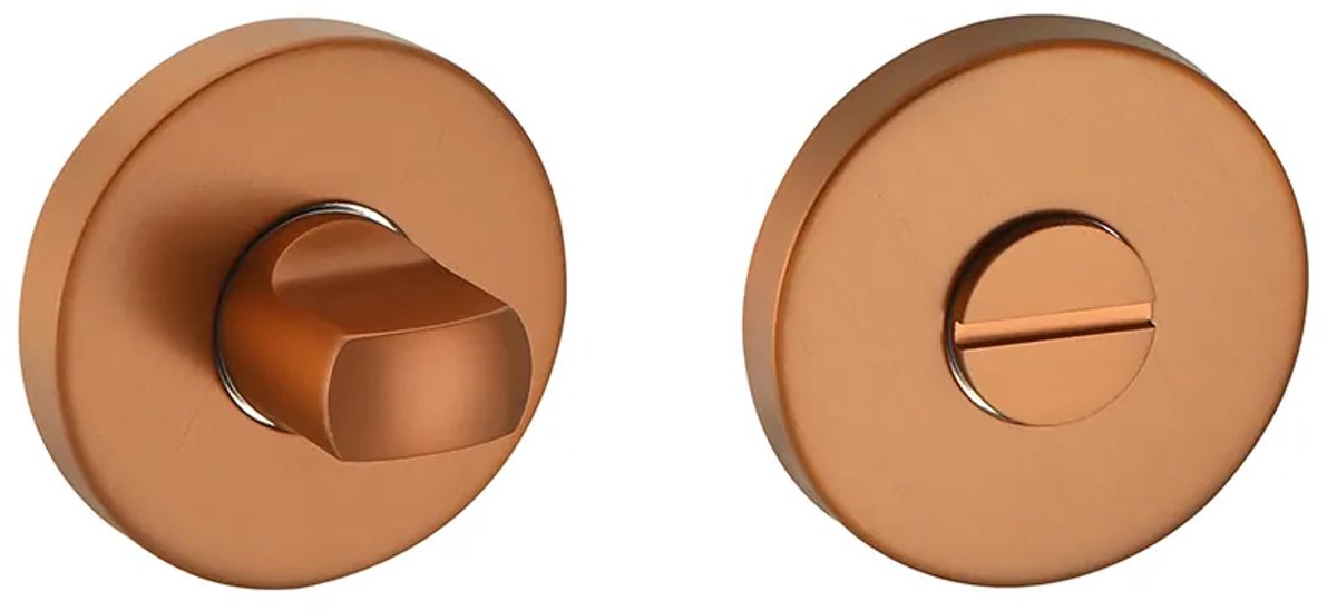 Rozet met toilet / badkamersluiting 54,8x8,8 mm brons geborsteld PVD gecoat