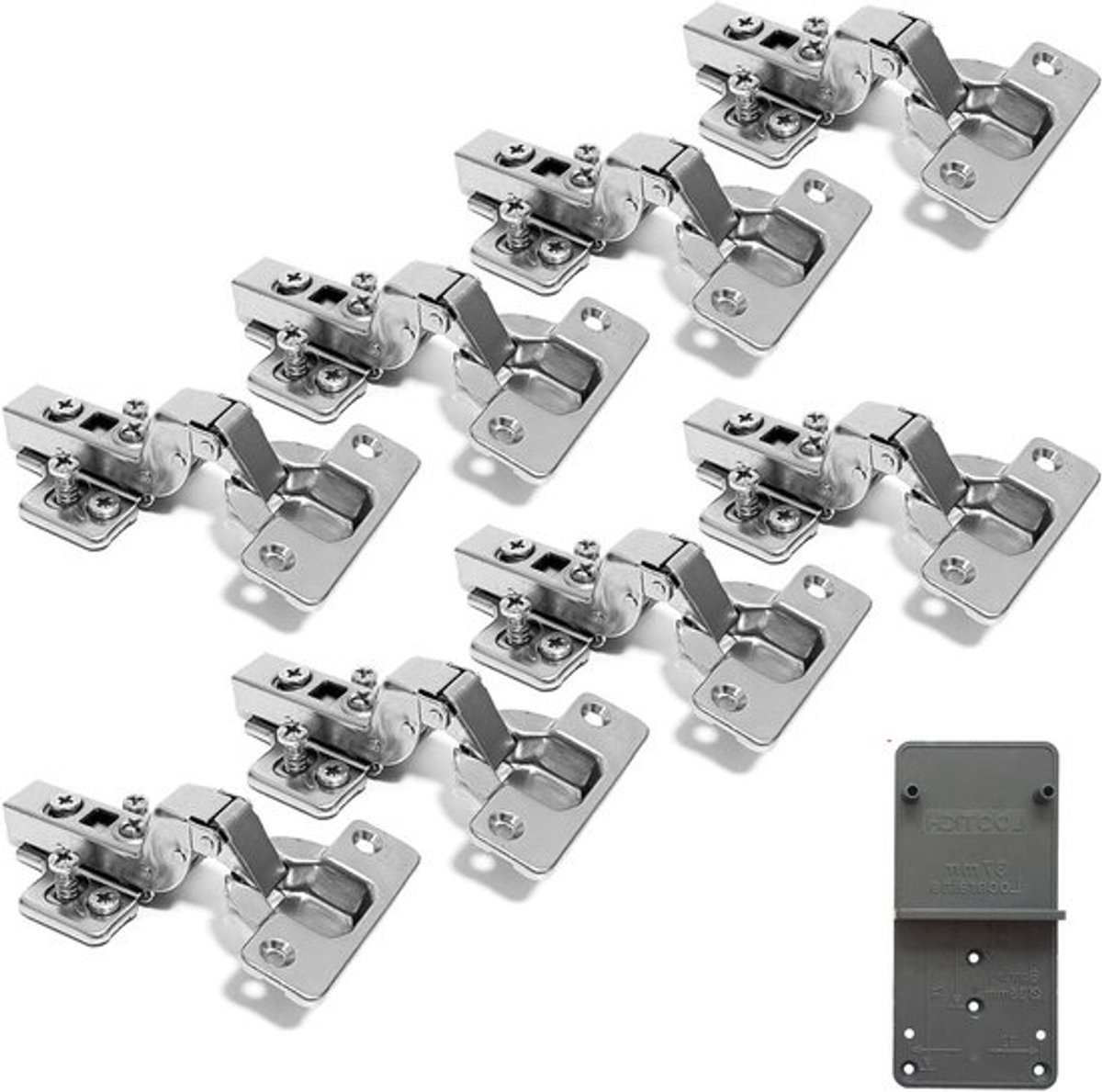 Soft Close Scharnieren 110° met Hydraulische Demper voor Keuken- en Kastdeuren - Set van 8 Stuks, Ideaal voor Automatische Sluiting en Europese Stijl