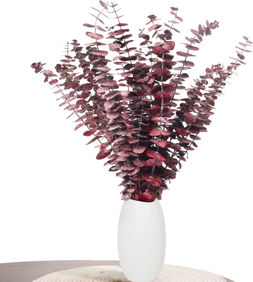 Eucalyptus Decoratie - 22 stuks gedroogde eucalyptus (43cm+) - gedroogde eucalyptus voor decoratie - bruiloften - woonaccessoires - gedroogd bloemstuk - rood
