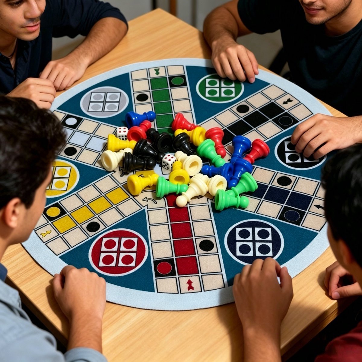 Casalora Bordspel - Ludo Dordspel - Speelgoed 6 Jaar - 2 tot 6 Spelers - 50 x 50 cm - Bordspellen - Gezelschapsspel voor Familie en Vrienden - Interactieve Speelmat