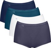 Sloggi Basic+ Maxi C4P Dames Onderbroek - BLAUW WIT COMBINATIE