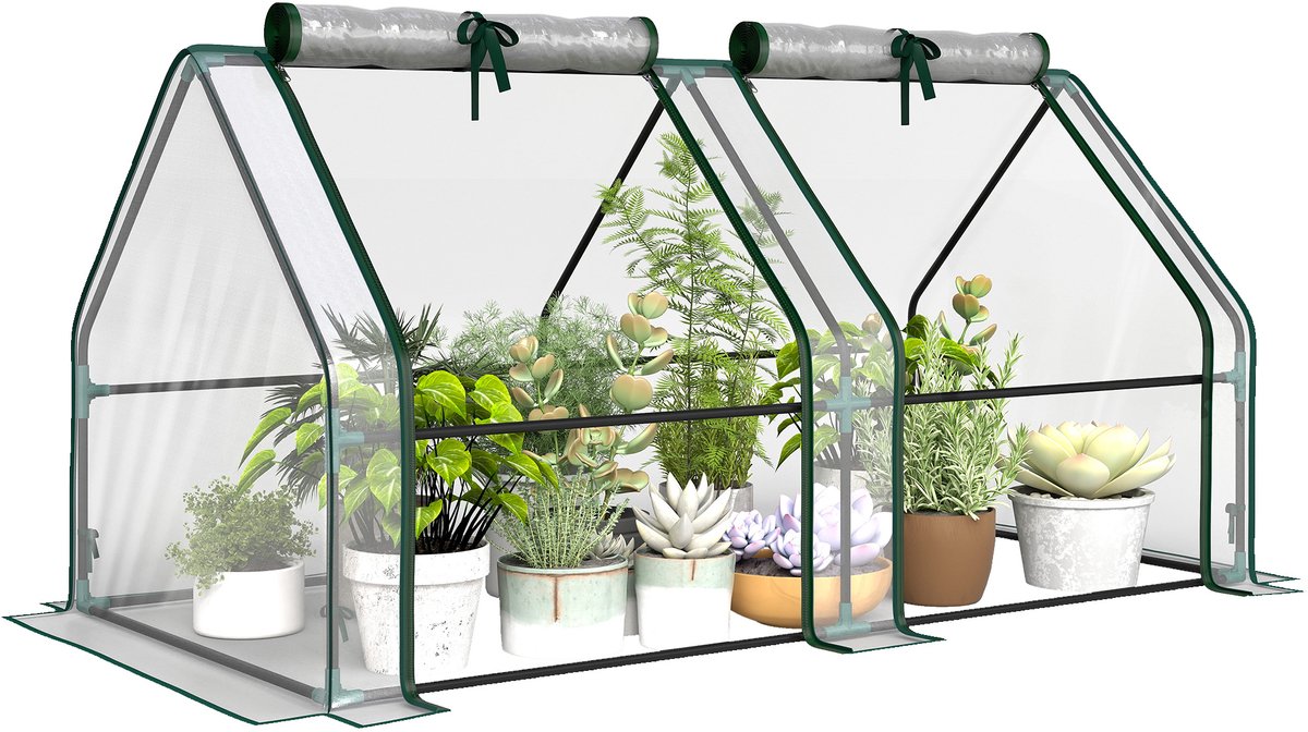 Outsunny Mini Kas - PVC - 180x90x90cm - Transparant