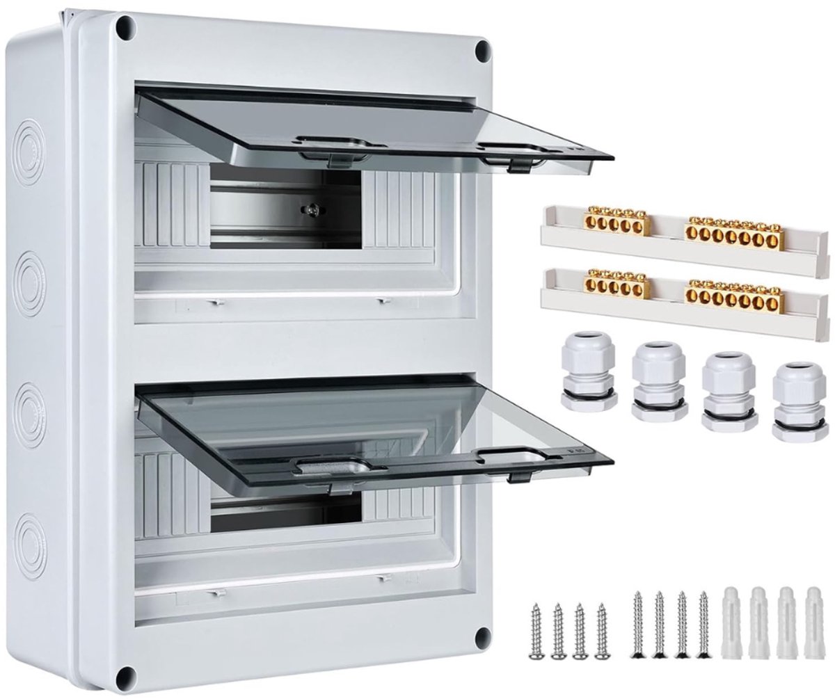 ZRNS® Verdeelkast - Schakelkast - IP65 - 2 Rijen 24 Modules - Messing Klemmen