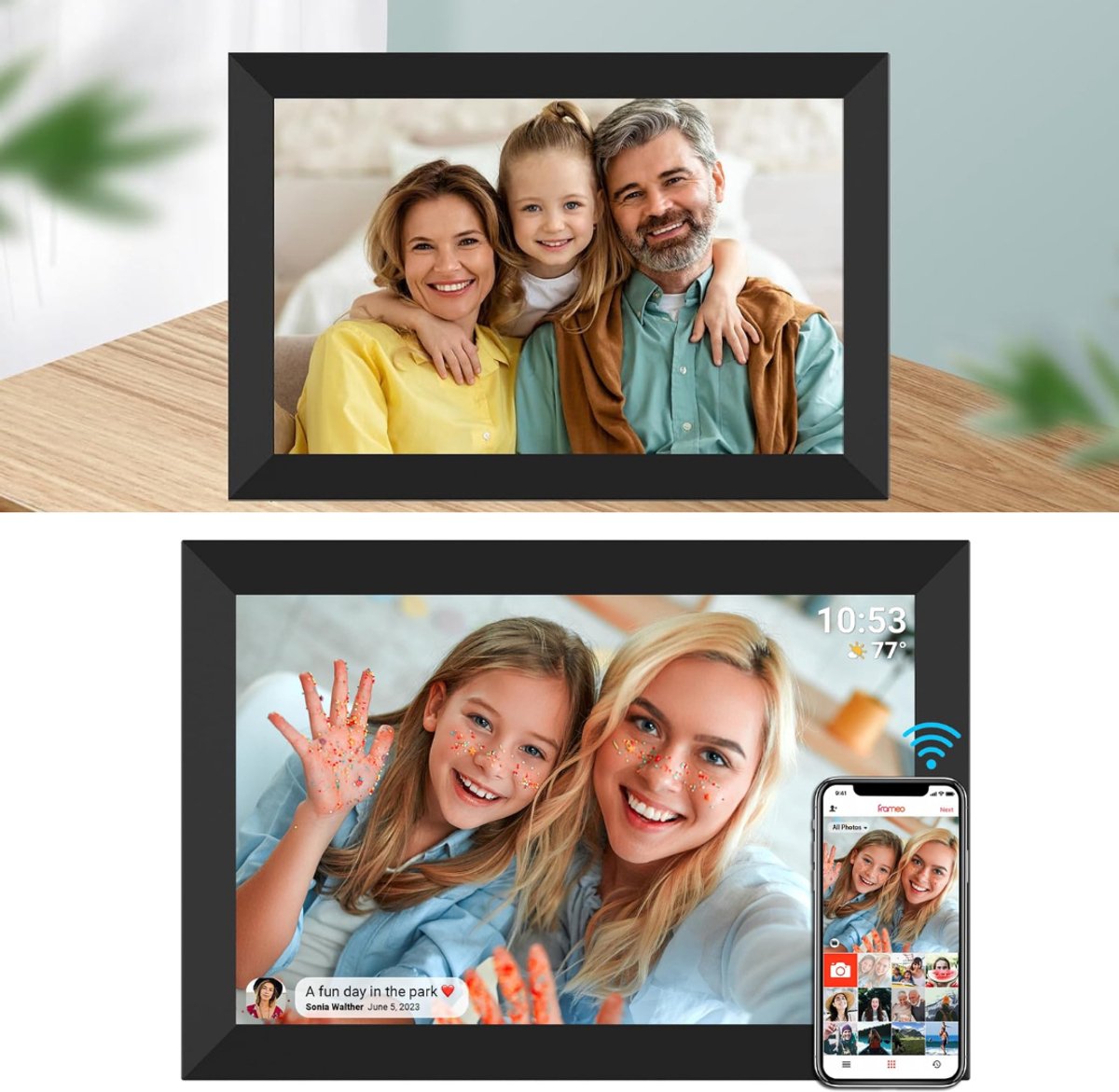 Zavio® Digitale Fotolijst - Digitaal Fotolijstje - Digitaal Fotokader - Zwart