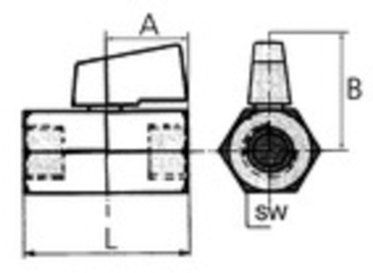 Riegler mini-kogelkraan glad oppervlak messing vernikkeld G 1/4 IG DN 8 - 103340