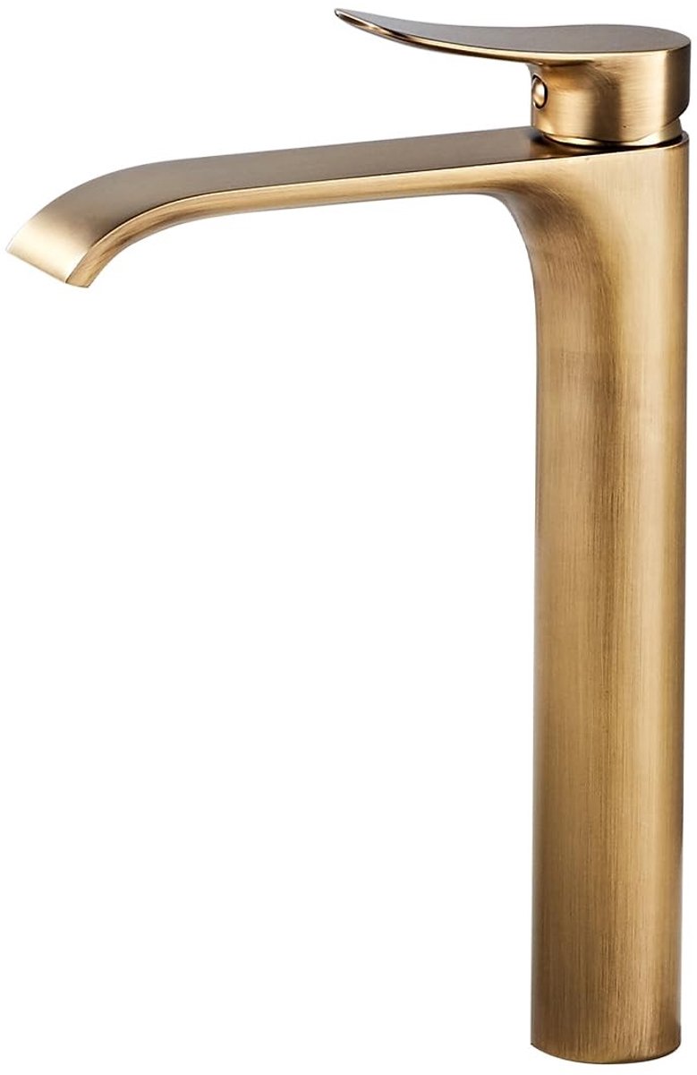 Solidchoice - Waterval Badkamer Wastafel Tap Hoge Mono Mixer - Antiek Messing