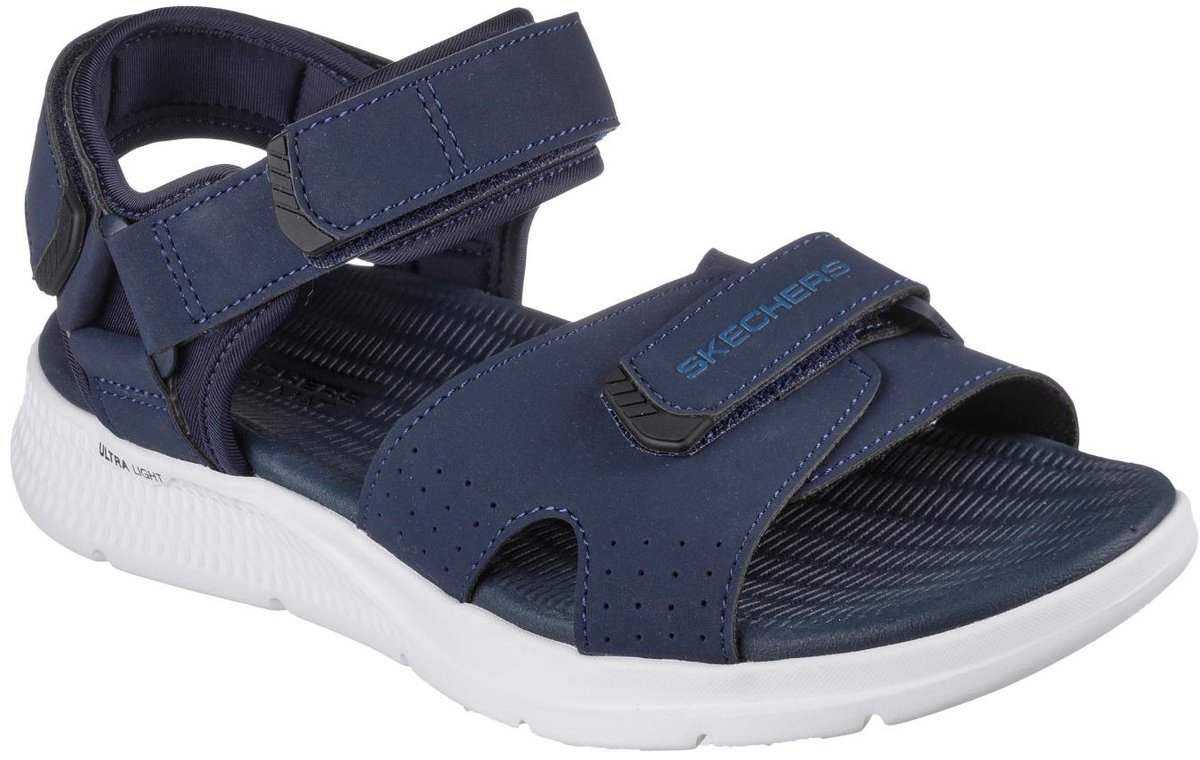 SKECHERS GO CONSISTENT SANDAL TRIBUTARY, comfortbale shoes, 229097-NVBK, Male, Blue Skechers Heren Sandalen Blauw EU 43,5