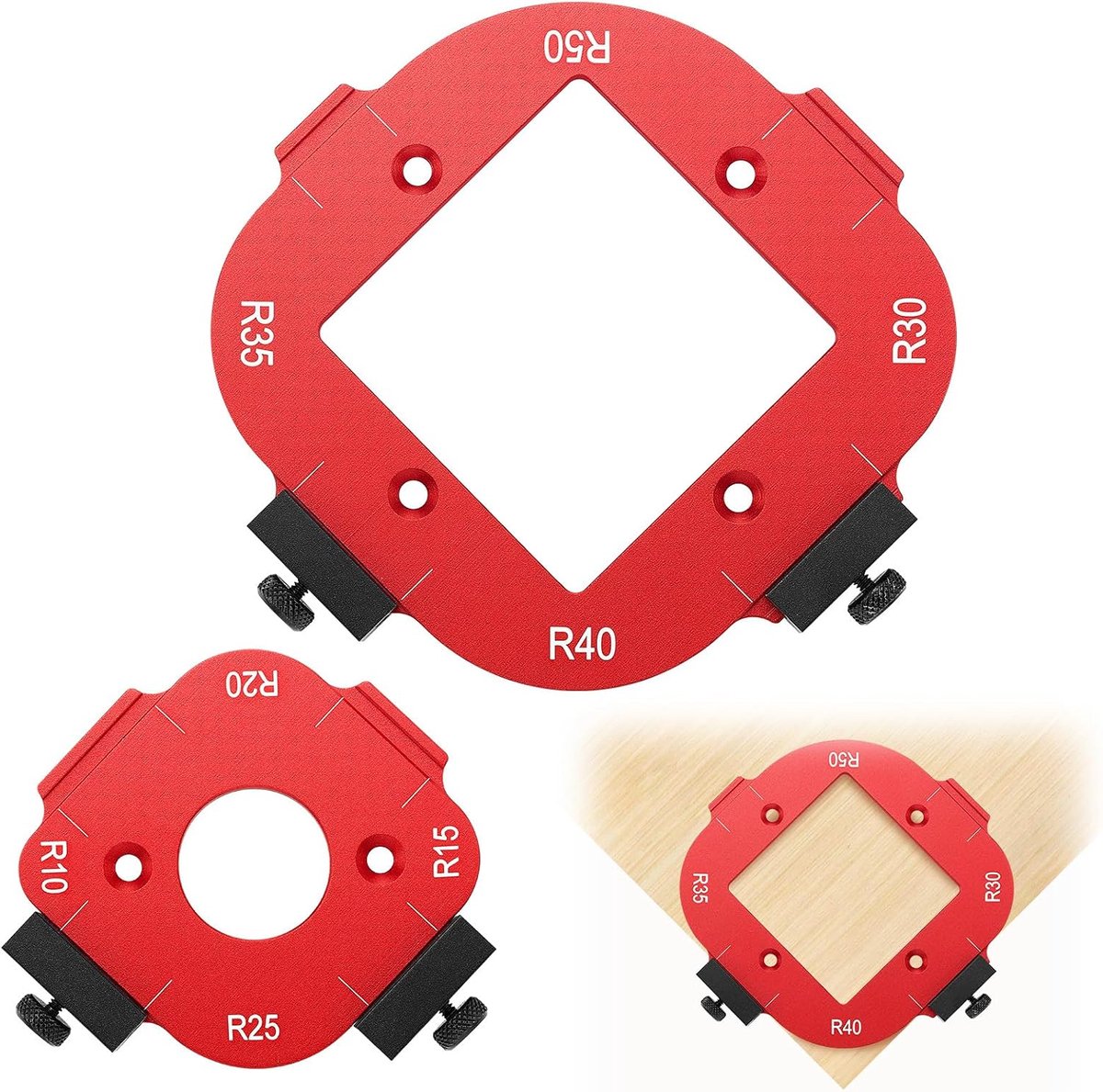 Freesmal voor Afronding - voor Houtbewerkingsfreesmachines R10/R15/R20/R25/R30/R35/R40/R50 - Professioneel Precisiegereedschap voor Houtbewerking - 2-Delige Set