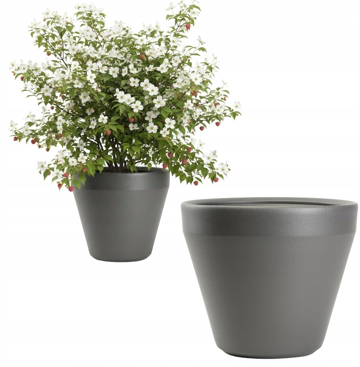 Grote Antraciet Terraspot - Vorststandish H41 cm