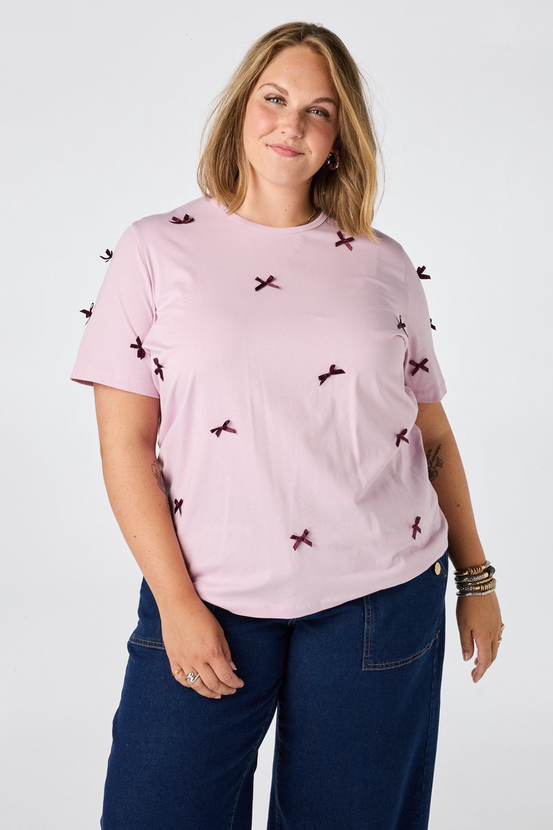 MS Mode T-shirt T-shirt met satijnen strikjes