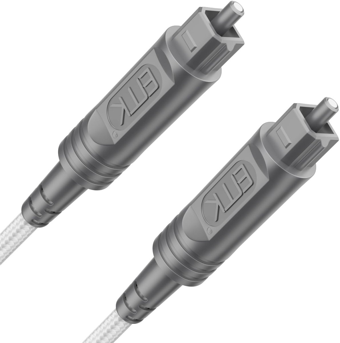 Optische audiokabel - optische kabel - digitale glasvezel Toslink-kabel voor soundbar - televisie - thuisbioscoop en meer (10 m - gevlochten katoen Toslink wit)