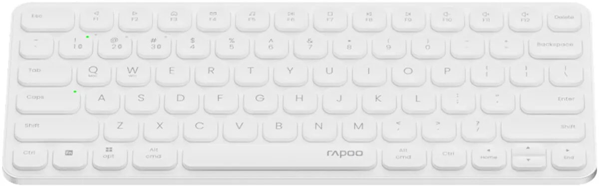 Rapoo E9050L compact toetsenbord - QWERTY - Bluetooth + USB - oplaadbaar - wit