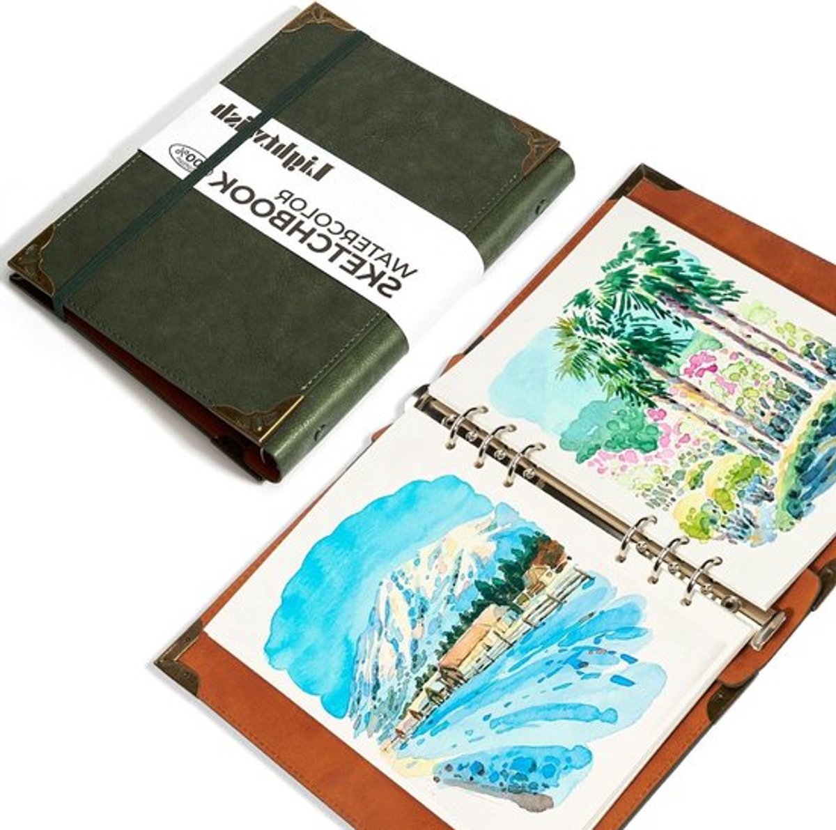 Watercolor schetsboek van 100% katoen, zuurvrij 300gsm papier voor kunstenaars en studenten, 20 vellen 5.8 x 8.2 inch
