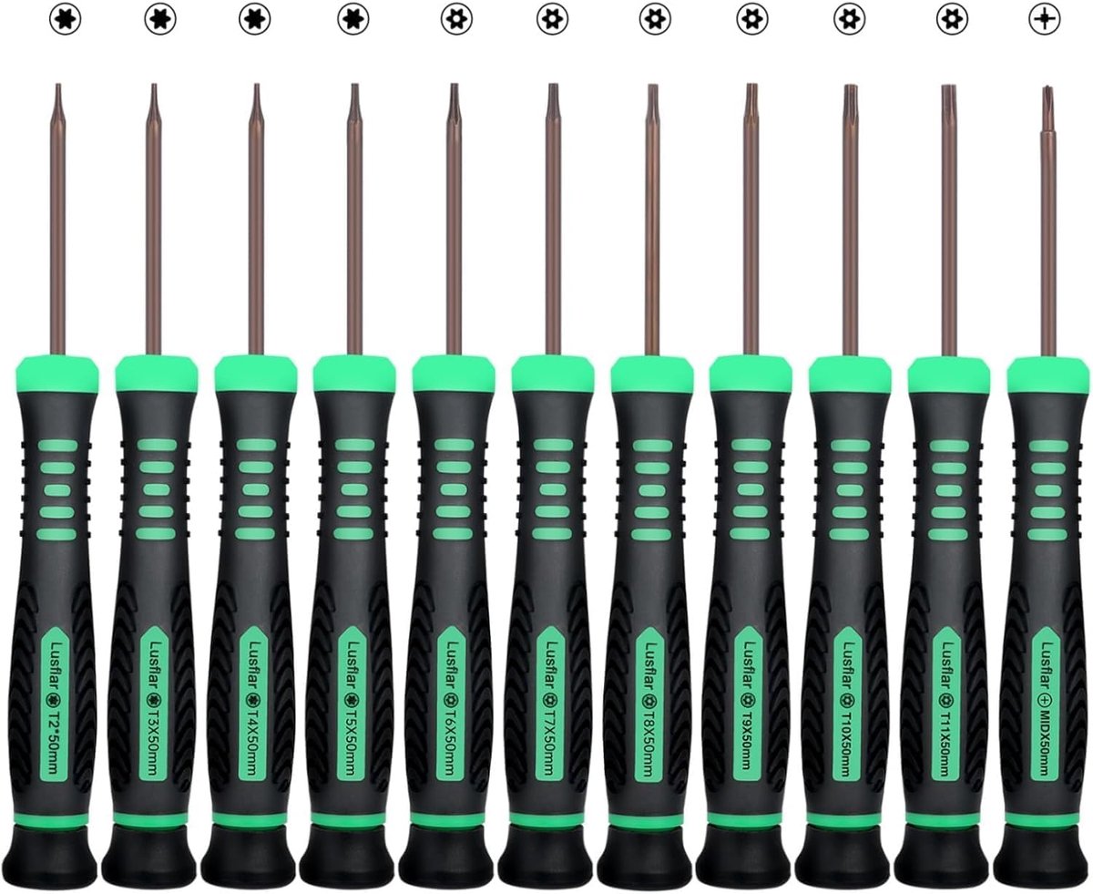 11-delige torx-schroevendraaierset met magnetische punt - professioneel reparatiegereedschap - sterschroevendraaier - geschikt voor de reparatie van Xbox iPhone - PS3 - 4 - 5 - MacBook - horloges en andere
