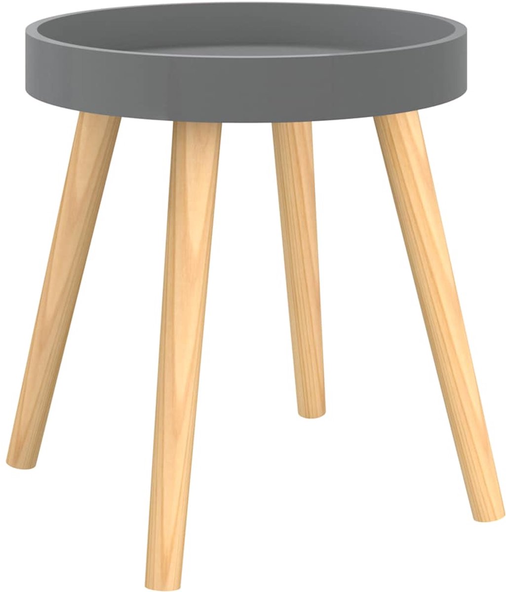 vidaXL Bijzettafel - 38x38x40 - cm - bewerkt - hout - en - grenenhout - grijs