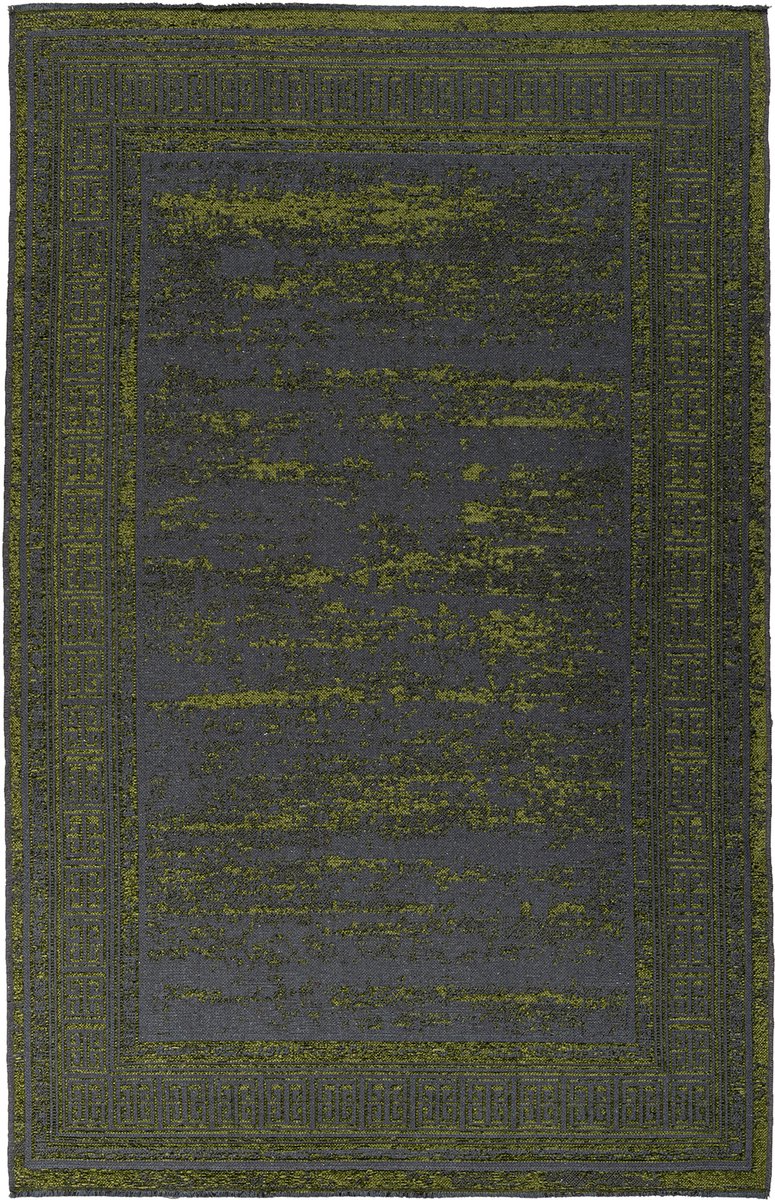 Padiro vlakgeweven vloerkleed 120 x 170 cm - groen - modern abstract design - geschikt voor vloerverwarming - van polyester