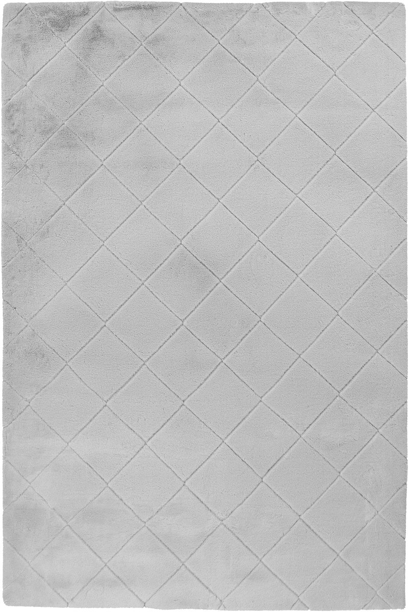 Padiro hoogpolig shaggy vloerkleed 160 x 230 cm - grijs - modern geometrisch patroon - geschikt voor vloerverwarming - van polyester