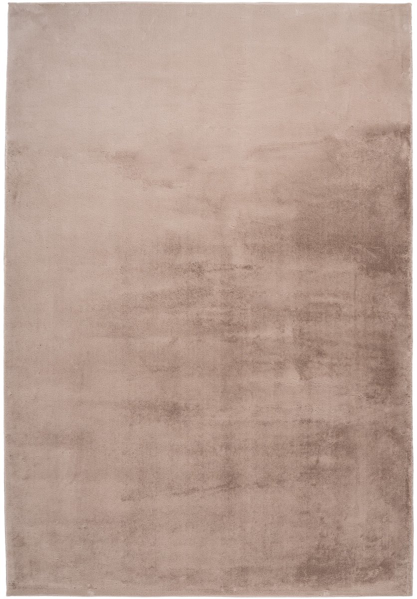 Padiro laagpolig vloerkleed 160 x 230 cm - taupe - modern effen design - met een zachte uitstraling - geschikt voor vloerverwarming - van polyester