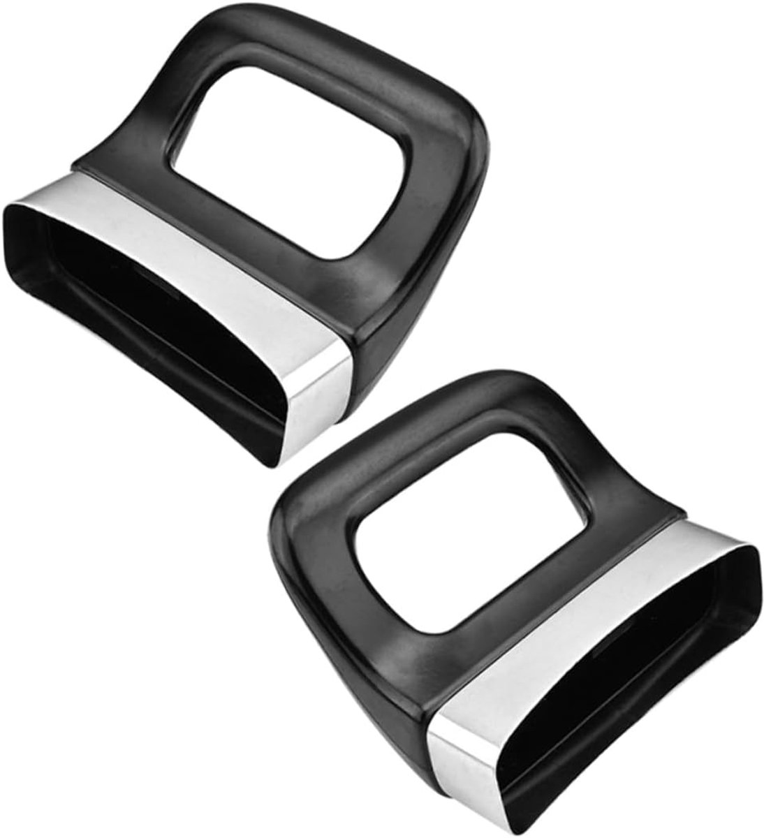 Hittebestendige bakelieten zijgreep met twee bevestigingsgaten (68 mm) en roestvrijstalen rand – Afneembaar accessoire voor soeppannen en hotpots (set van 2)