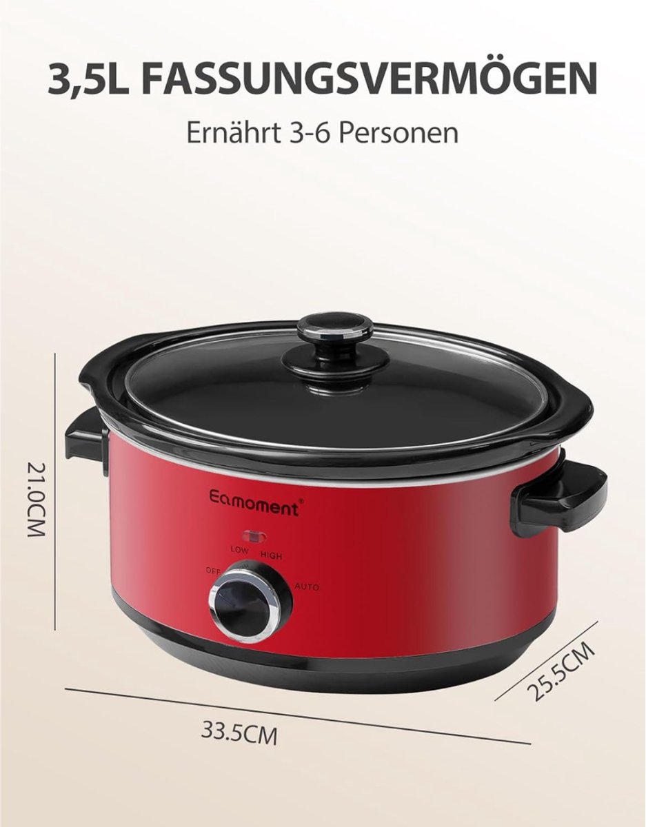 Core® Slowcooker met timer - Slowcooker - Crockpot - Rood - 24cm x 31cm x 18cm – foto 7