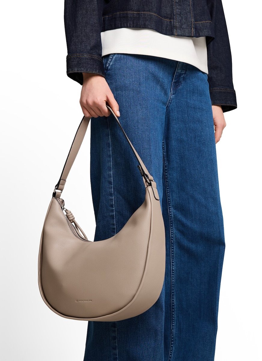 Tom Tailor - TTTATIANA schoudertas met geweven riem met patroon - Maat ONESIZE - taupe / taupe