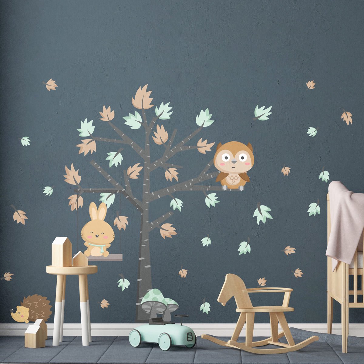 Ambiance Sticker Muurstickers - GEKKE BOSDIEREN - Zelfklevende stickers - 80x60cm Multi color
