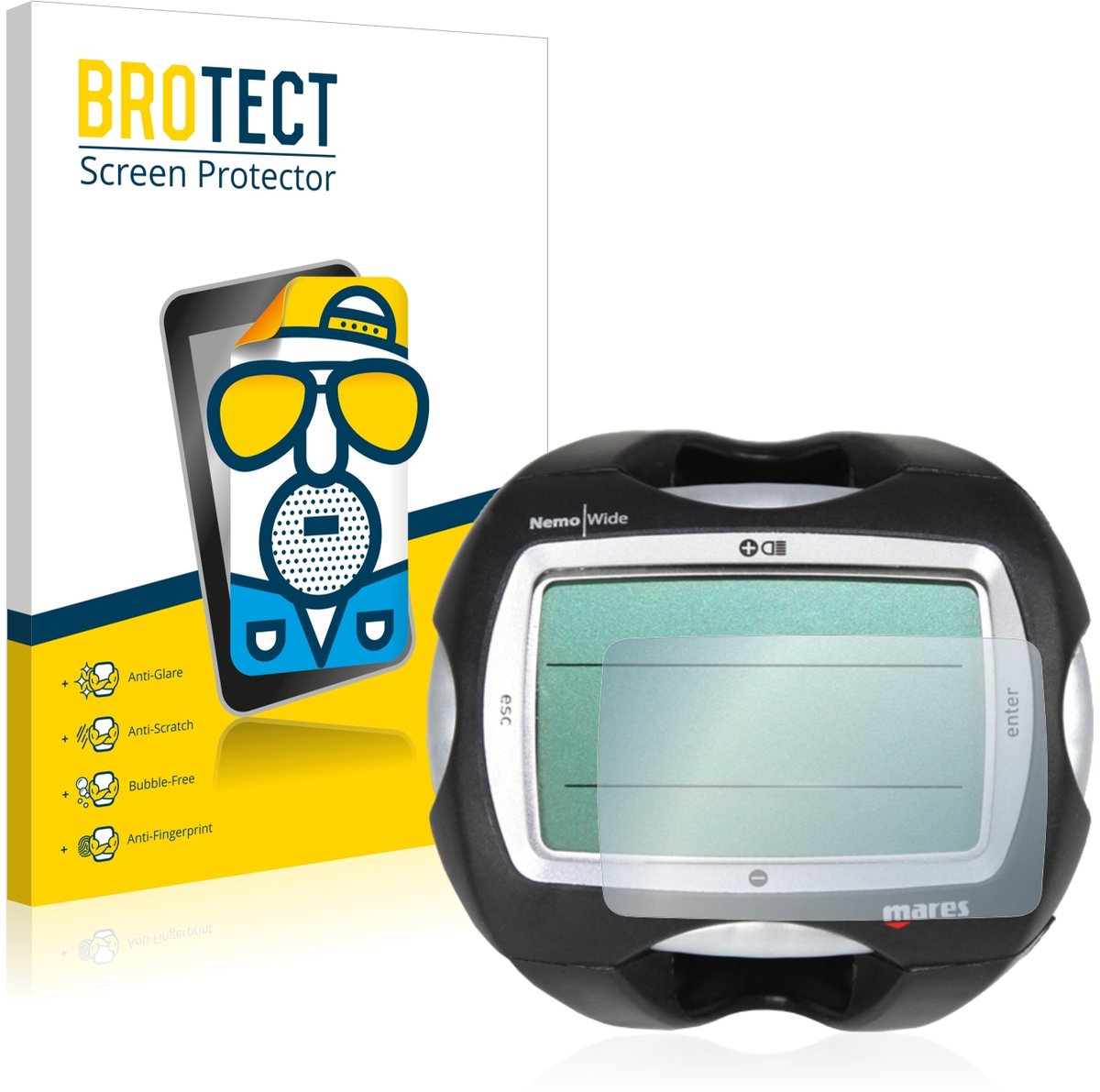BROTECT - Screenprotector voor Mares Nemo Wide 2 - Folie Beschermfolie matte 2 Stuks