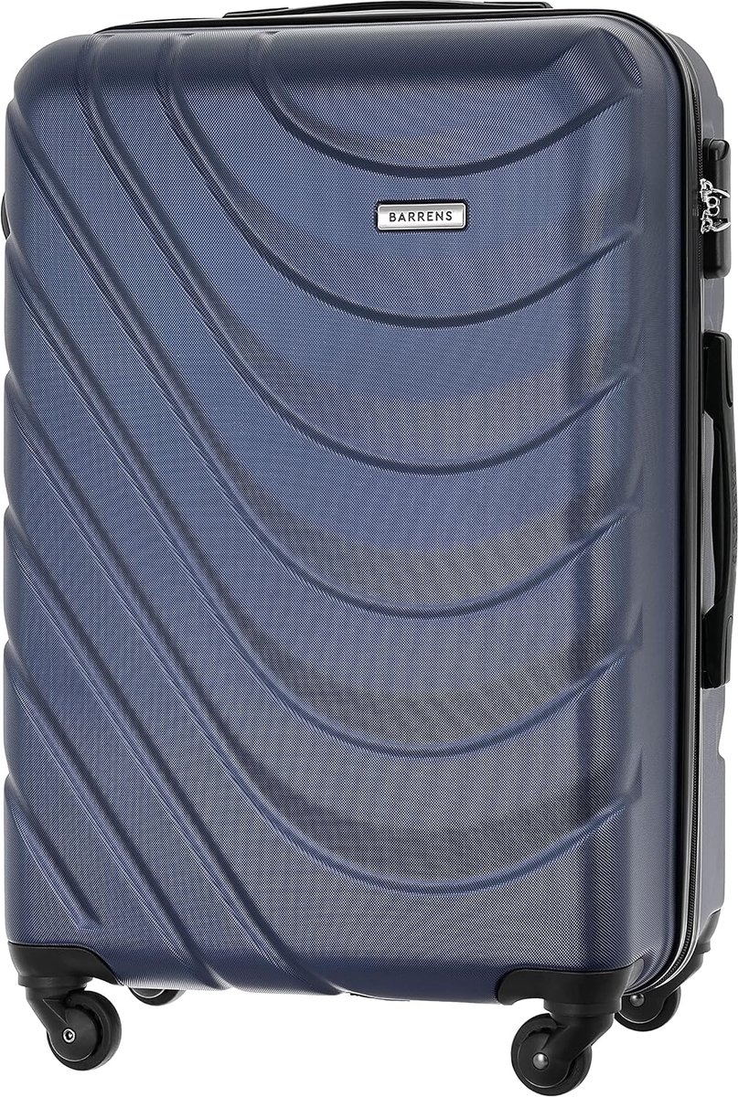 BARRENS case - ABS material - coder lock - flexible handle - 360 degree wheels - , dark blue, mittel - L - ShopVlot