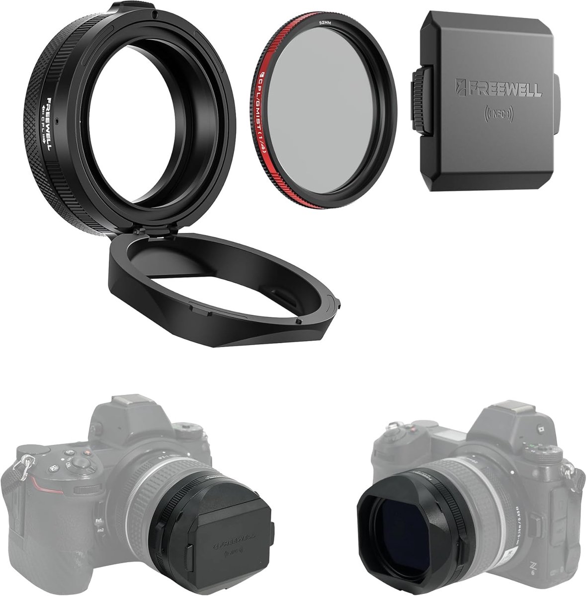 Freewell The Real Lens Hood – CPL/Fog Filter, Quick Flip, Touchless Adjustment for NIKKOR Z 40mm f/2 (Black) - ShopVlot