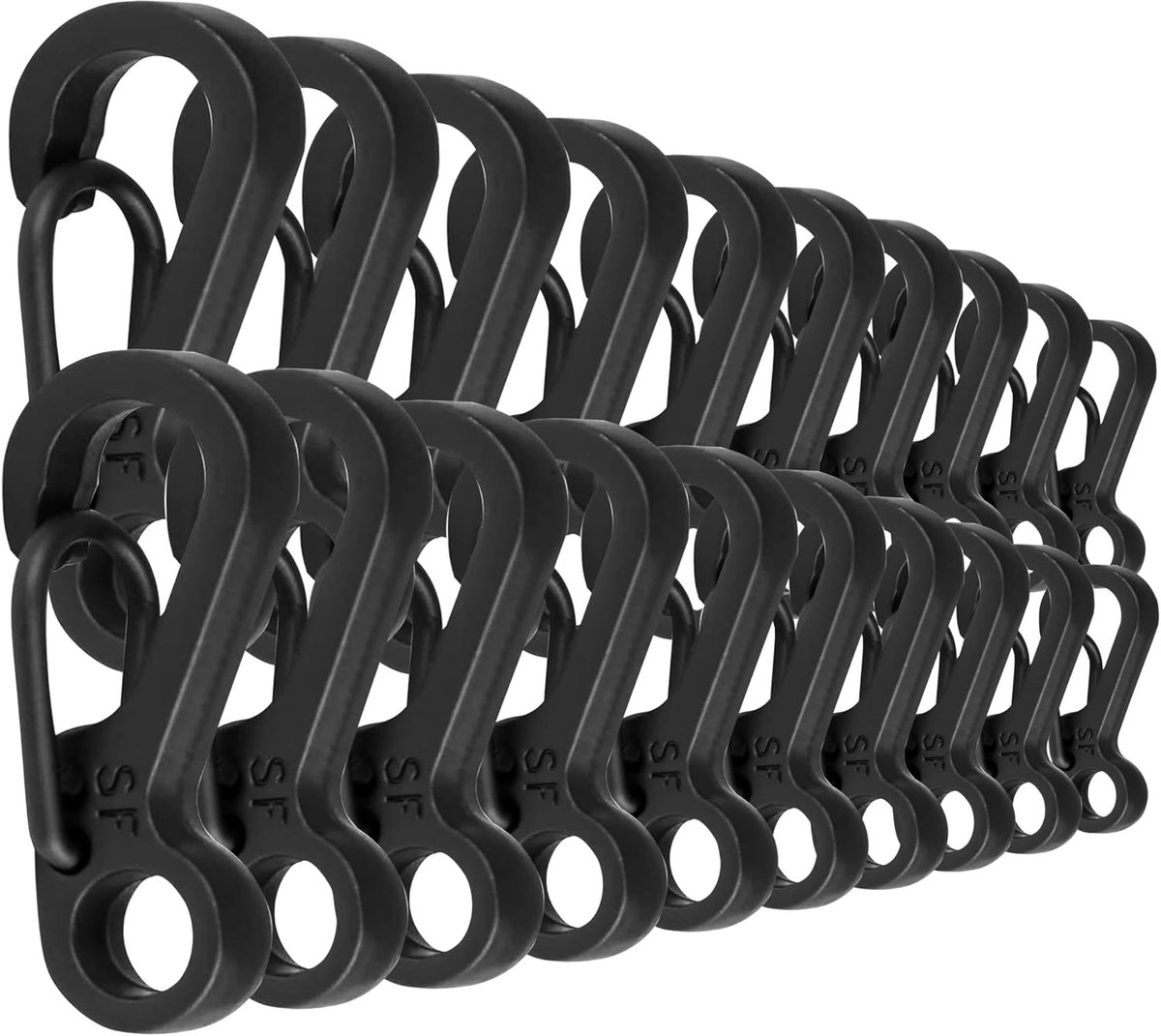 Mini Carabiner Hook - 10 Pieces - GREY/BLACK - 〖〖〖LIFETIME WARRANTY〖〖 - Rugged - 15KG Weight Capacity - ShopVlot