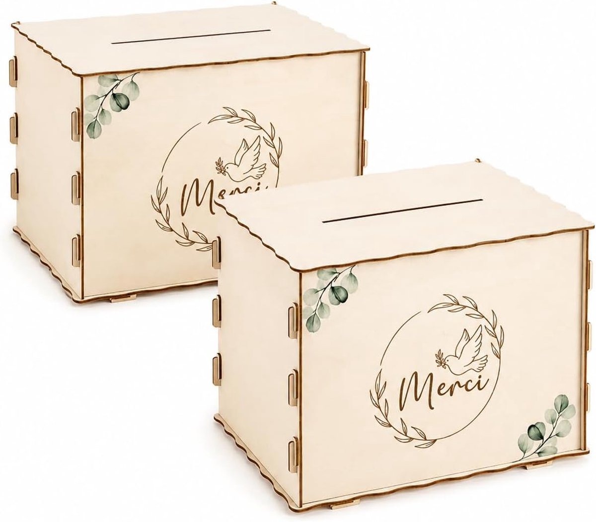 2 stuks kaartenbox "Thank You", donatiebox, bruiloft, kaartenbox, verjaardag, cadeaukaarten, geldbox, brievenbus - ShopVlot