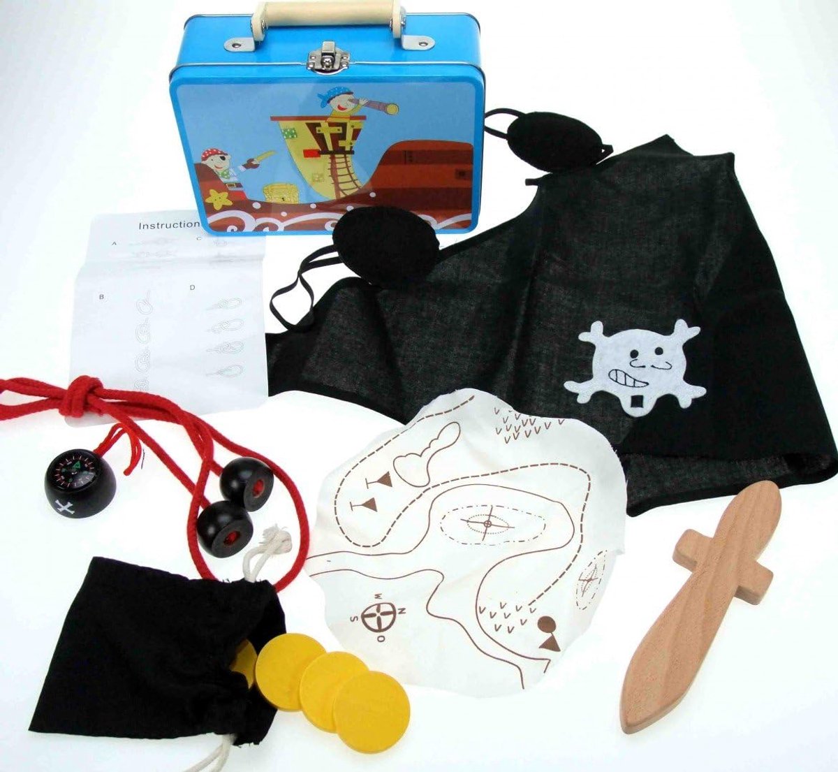 Metal Pirate Case with Contents. - ShopVlot