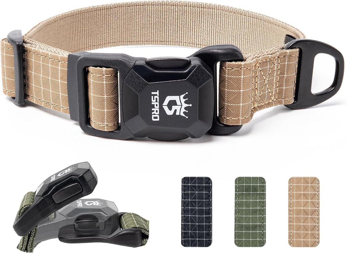 TSPRO Hondenhalsband met snelle magneetsluiting, belastbaarheid 342 kg, verstelbaar, nylon met D-ring, eenvoudig te - ShopVlot